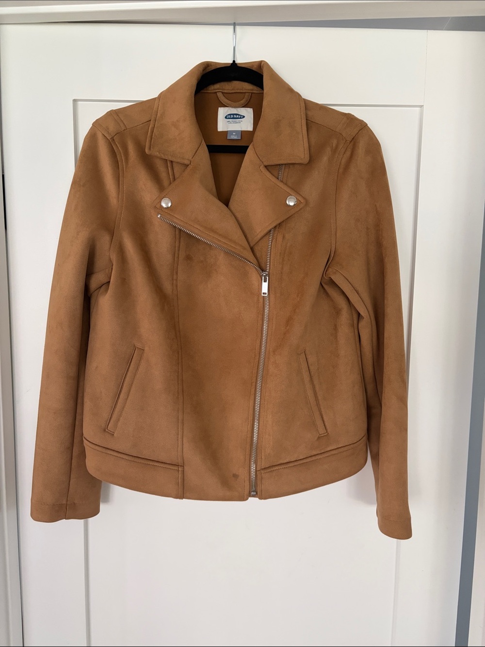 Old Navy Tan Faux Suede Moto Jacket. Never worn but tags removed.